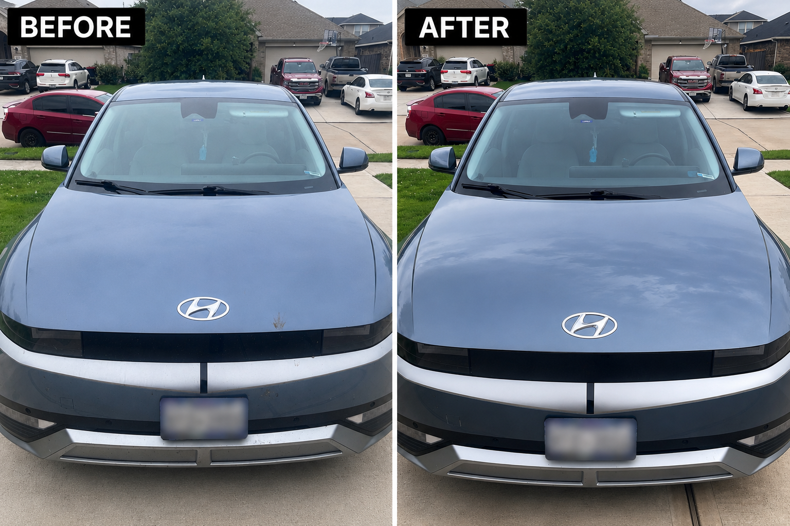Hyundai front before and after detailing